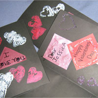 completed valentines cards